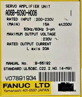 FANUC A06B-6090-H006 | In Stock Ships Overnight